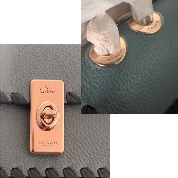 🔥SALE💥NWT COACH LANE LEATHER SHOULDER BAG WHIPSTITCH IM/MARINE MULTI CROSSBODY - Picture 8 of 12